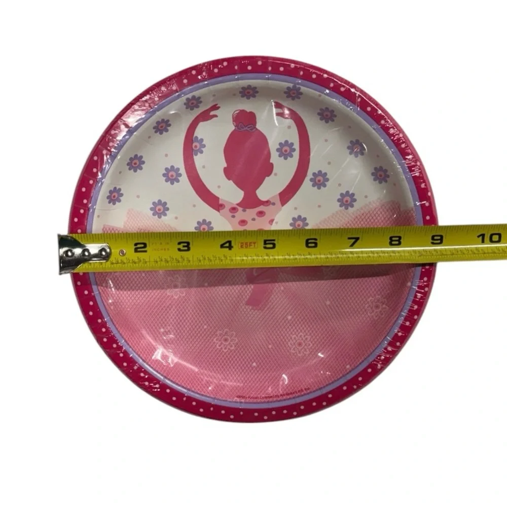 Creative Converting brand 2 sets of 8 ballerina pink themed plates, 16 total!
